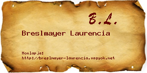 Breslmayer Laurencia névjegykártya